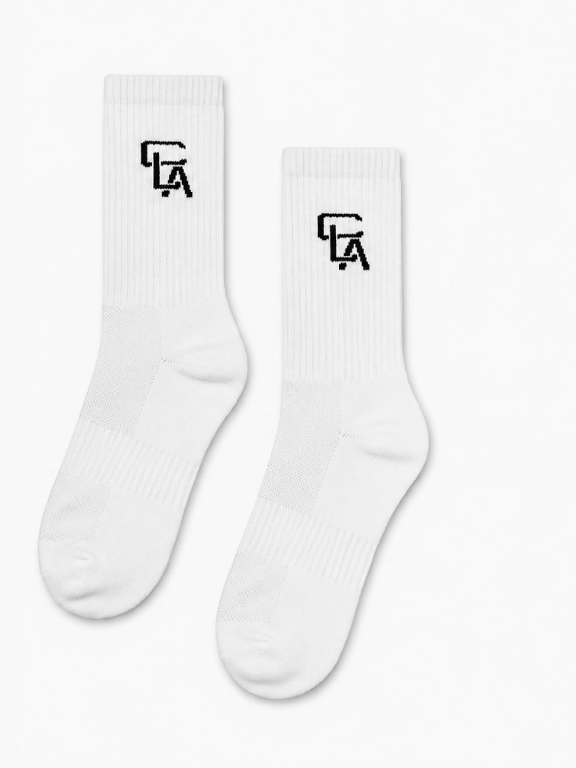 PREMIUM CREW LINKED LOGO SOCKS - WHITE