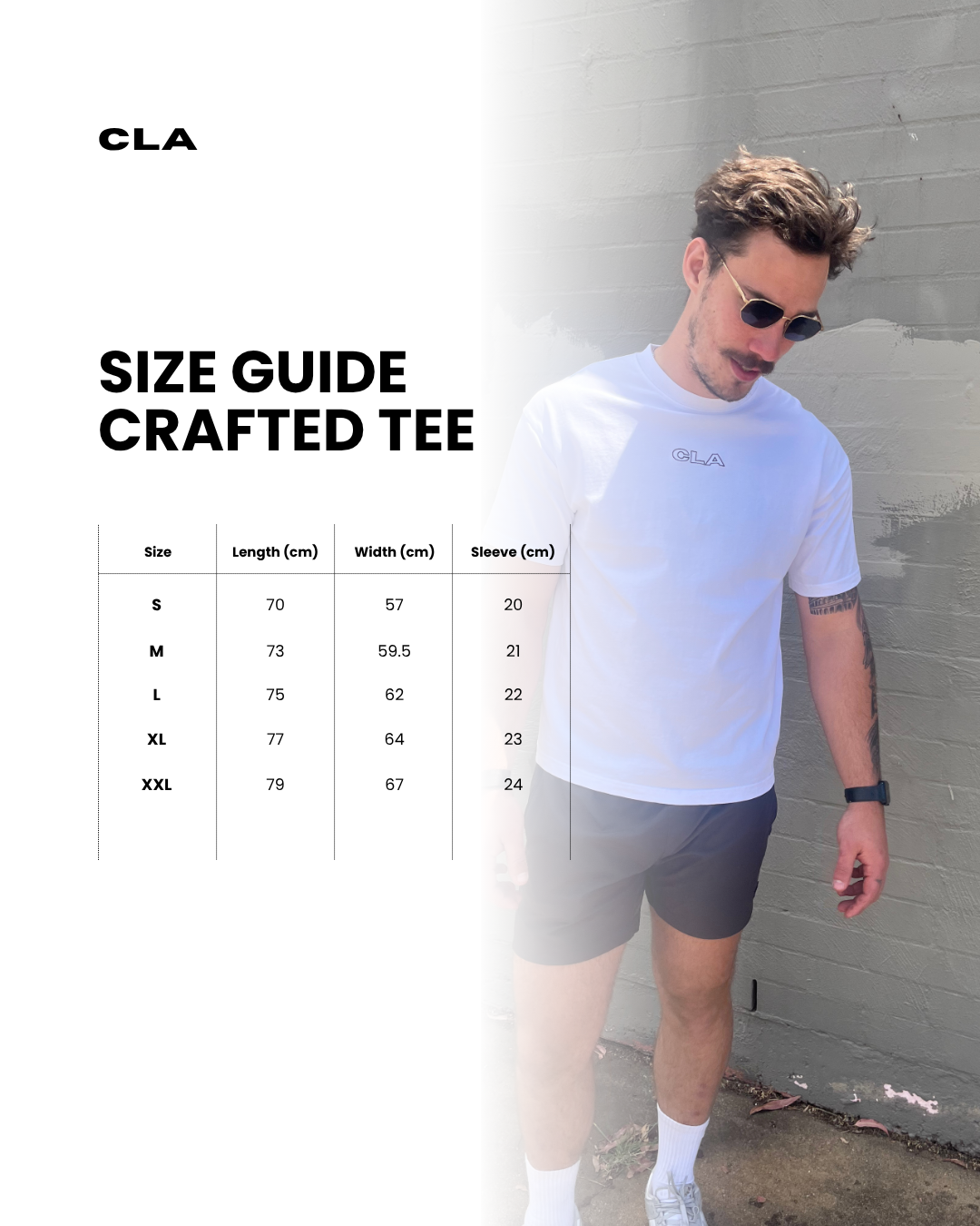 CRAFTED TEE - OUTLINE LOGO - WHITE