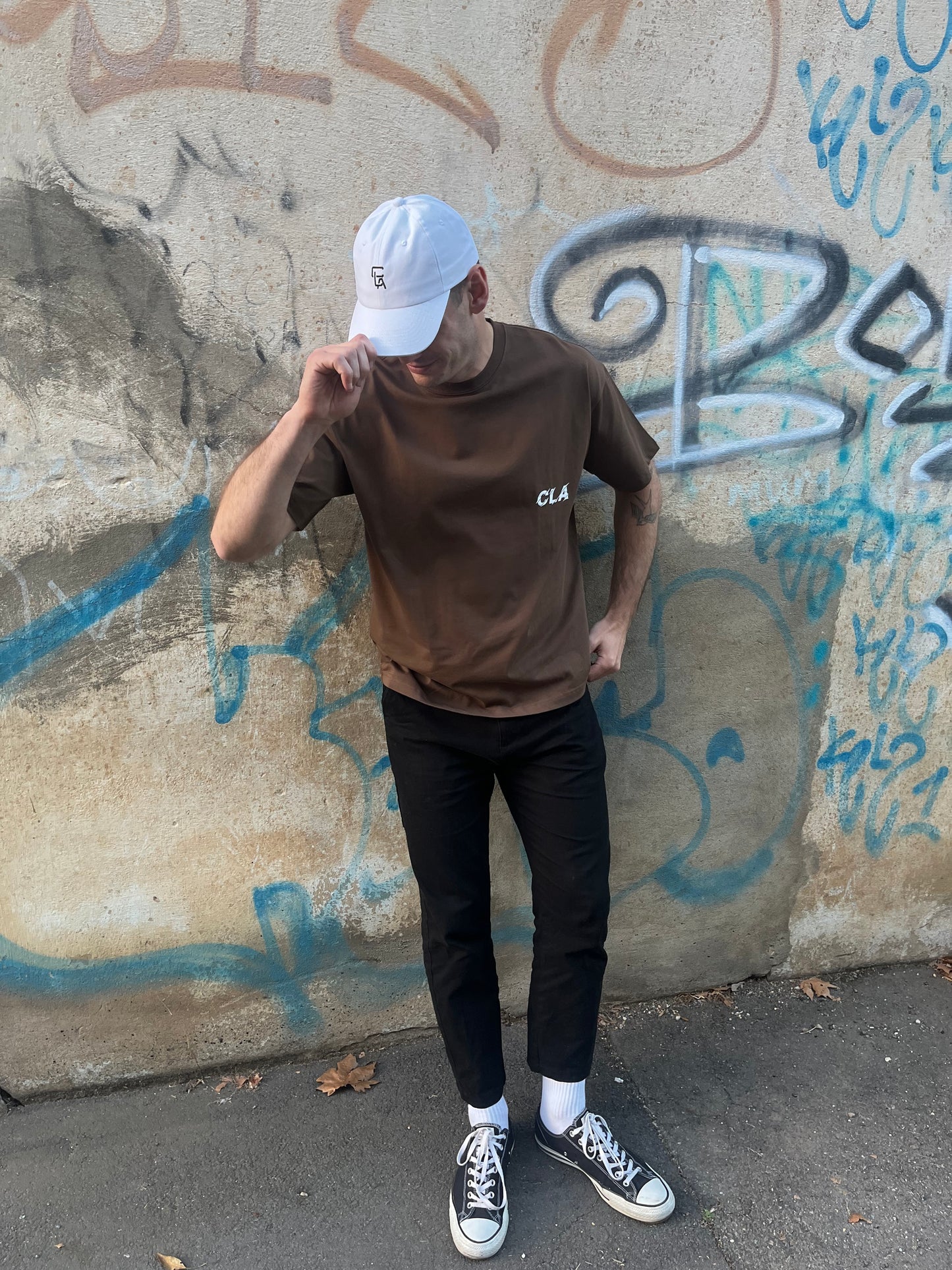 CLA CRAFTED TEE - STRIKE LOGO - BROWN