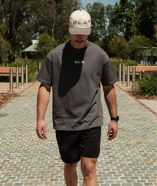 CLA CRAFTED TEE - PINNACLE STAR - GREY