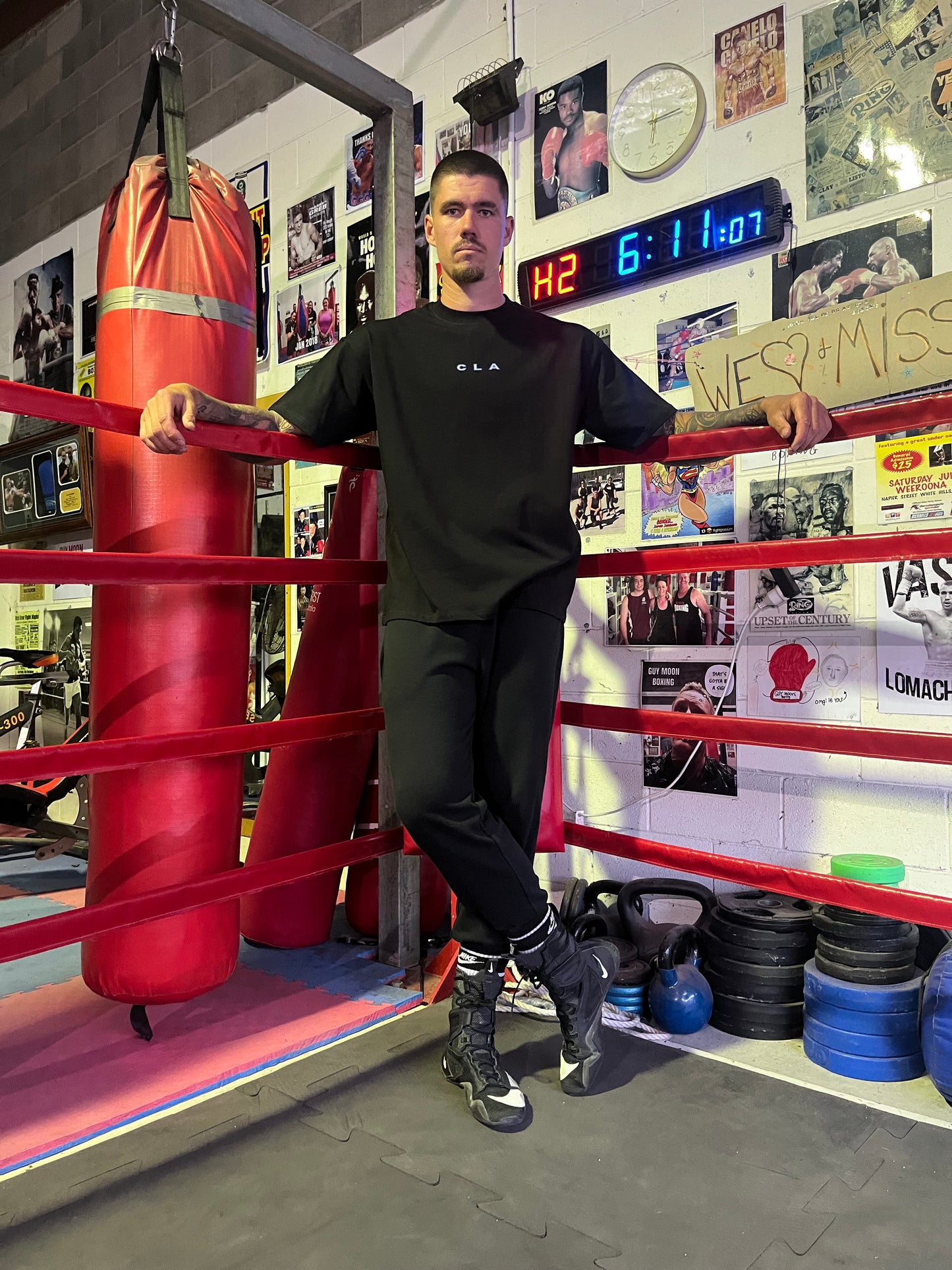 CRAFTED TEE - BOXING GYM - BLACK