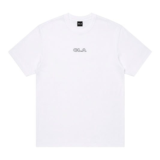 CRAFTED OUTLINE LOGO TEE - WHITE