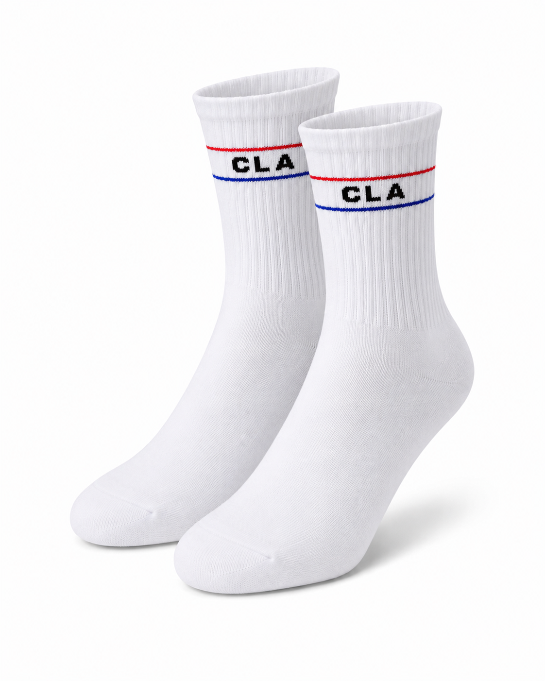 PREMIUM CREW SIREN STRIPES SOCKS - WHITE