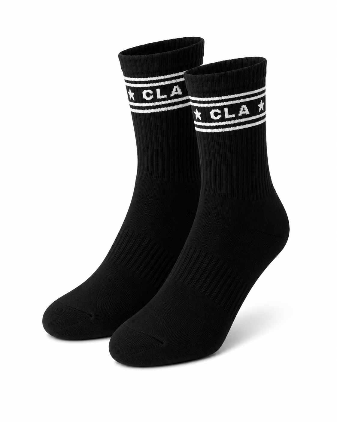 PREMIUM CREW STARS AND STRIPES SOCKS - BLACK
