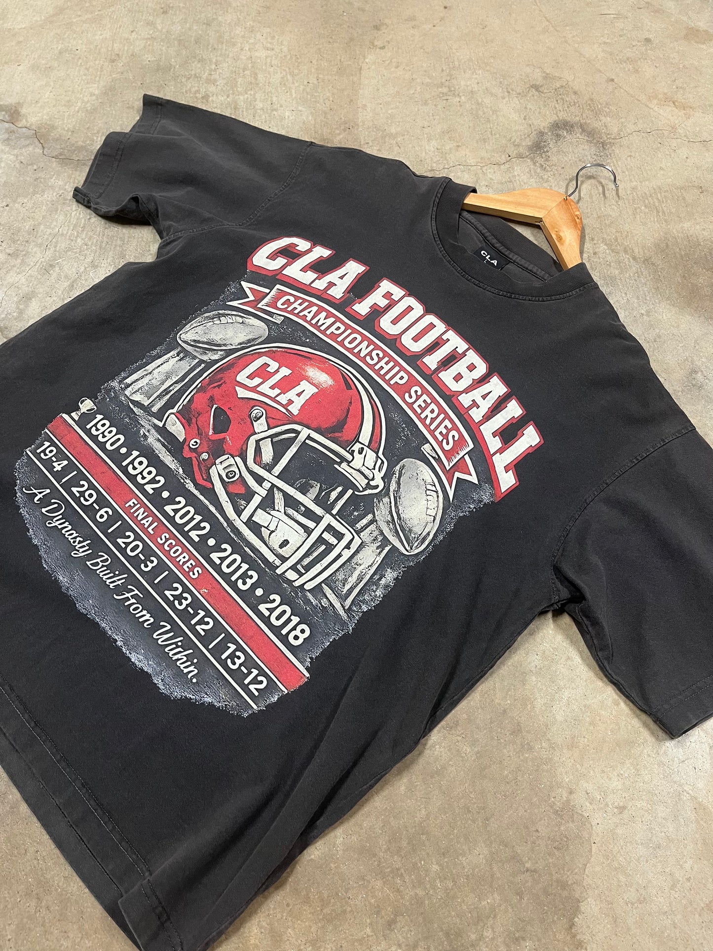 BRAND NEW VINTAGE CLA FOOTBALL TEE - WASHED GREY